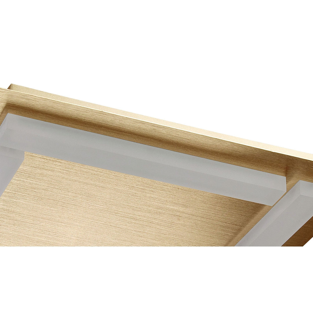 Mantra M8312/1 Verona Square Ceiling 4 Light 20W LED Satin Gold/Frosted Acrylic