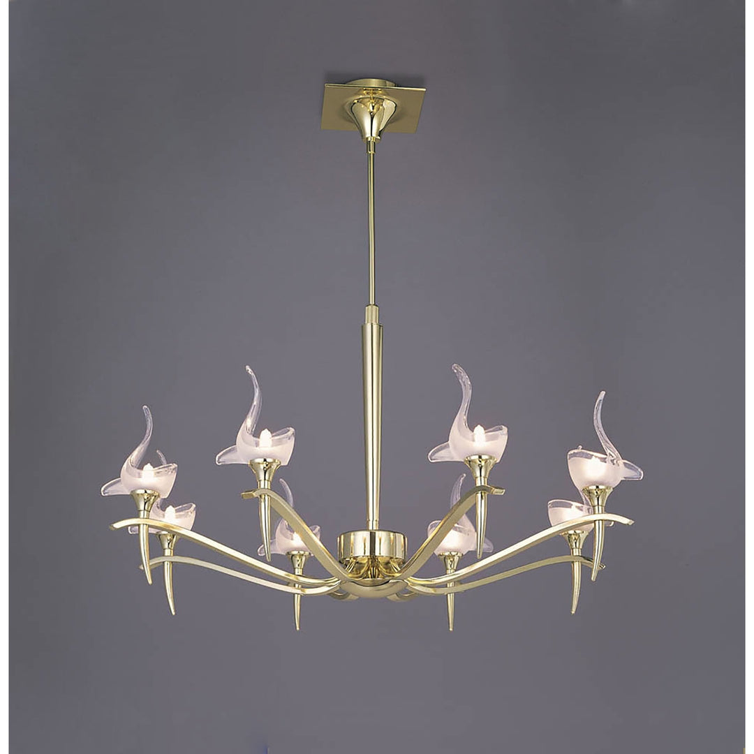 Mantra M0321PB Viena Telescopic Pendant Round 8 Light G9 Polished Brass