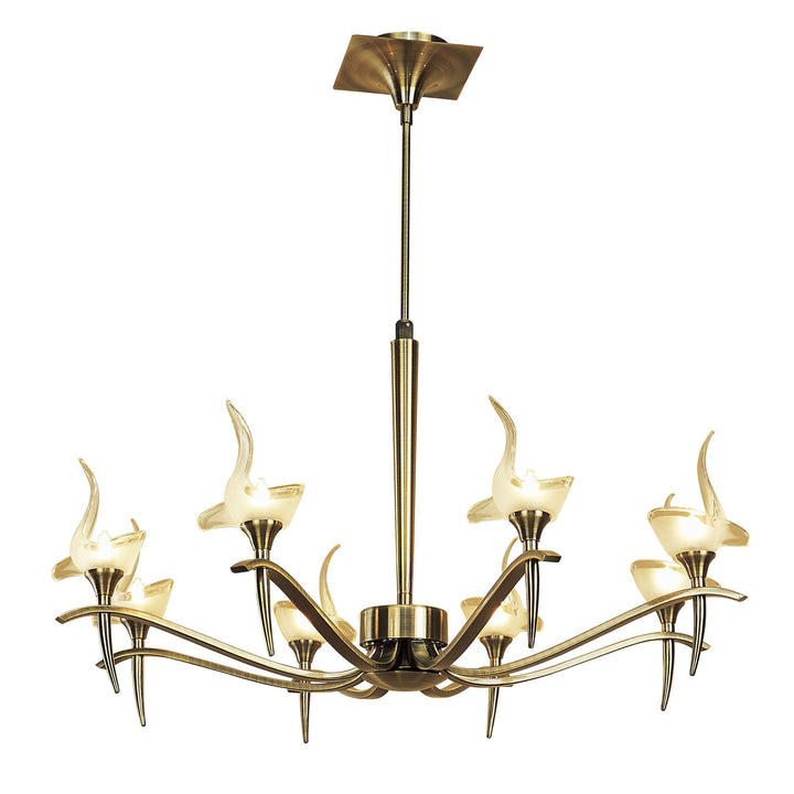 Mantra M0321AB Viena Telescopic Pendant Round 8 Light G9 Antique Brass