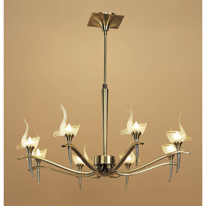 Mantra M0321AB Viena Telescopic Pendant Round 8 Light G9 Antique Brass