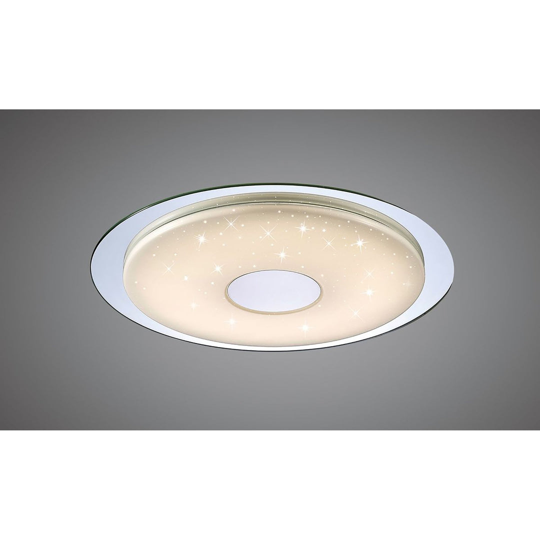 Mantra M5110 Virgin Flush 45cm Round 18W LED Remote Silver/Frosted Acrylic/Polished Chrome