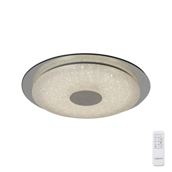 Mantra M5929 Virgin Sand Ceiling 45cm Round 18W LED 2700-6500K Tuneable Remote Control White/ Diamond