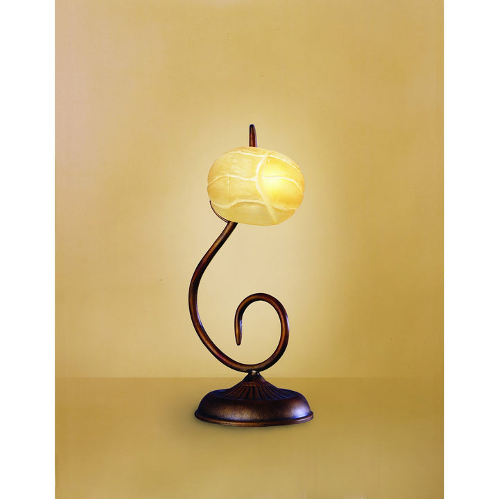 Mantra M38007 Wave Table Lamp 1 Light G9 Rustic Gold