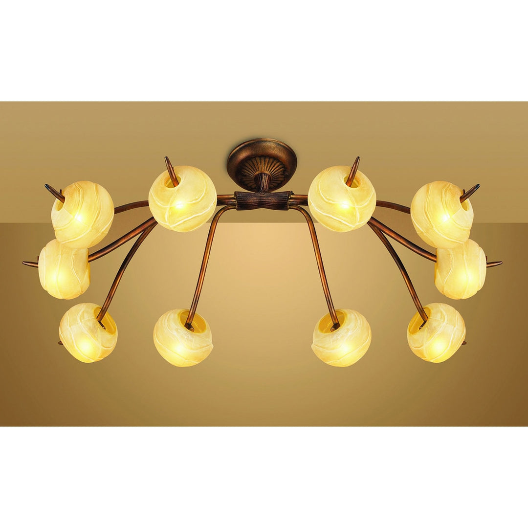 Mantra M38001 Wave Ceiling 10 Light G9 Rustic Gold