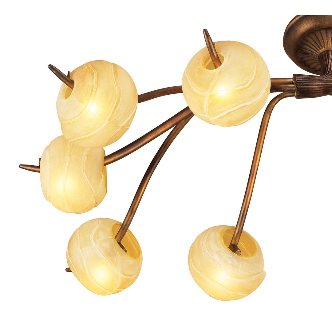 Mantra M38001 Wave Ceiling 10 Light G9 Rustic Gold