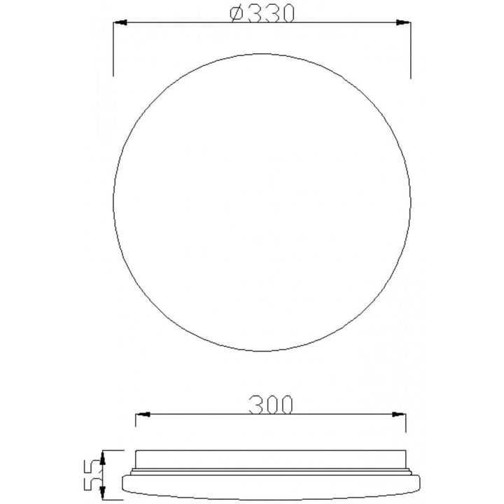 Mantra M5945 Zero II Flush 33cm Round 24W LED White