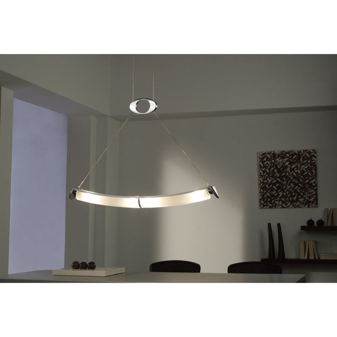 Mantra M0104 Zira Wall Lamp 2 Light G9 Polished Chrome/Frosted White Glass/Wenge