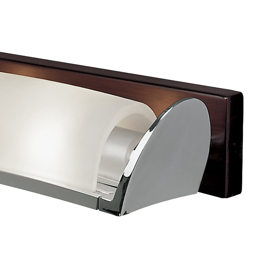 Mantra M0104 Zira Wall Lamp 2 Light G9 Polished Chrome/Frosted White Glass/Wenge