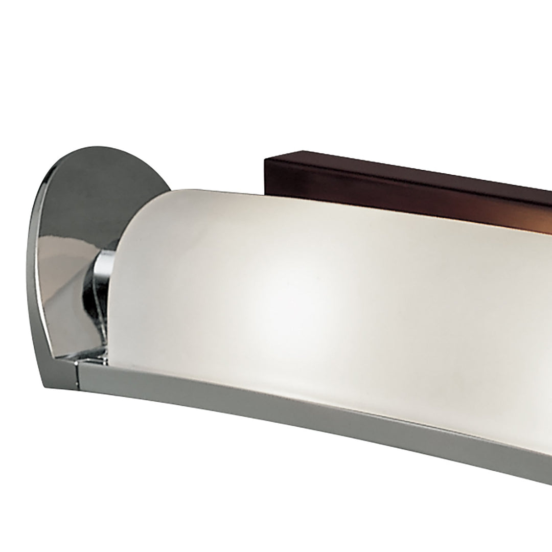 Mantra M0104 Zira Wall Lamp 2 Light G9 Polished Chrome/Frosted White Glass/Wenge