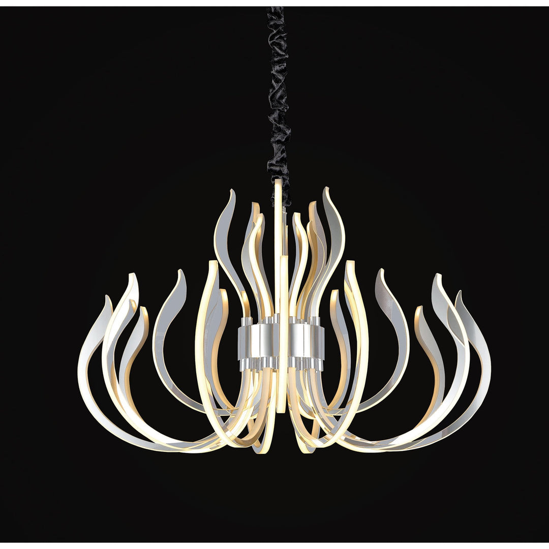 Mantra M5560 Versailles Pendant LED Light Polished Chrome White Acrylic