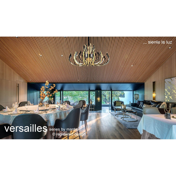 Mantra M5561 Versailles Pendant LED Light Polished Chrome White Acrylic