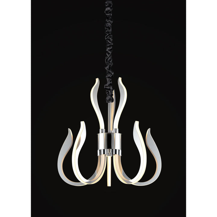 Mantra M5563 Versailles Pendant LED Light Polished Chrome White Acrylic