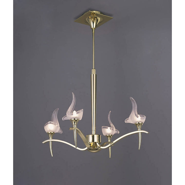 Mantra M0323PB Viena Telescopic Pendant Round 4 Light G9 Polished Brass