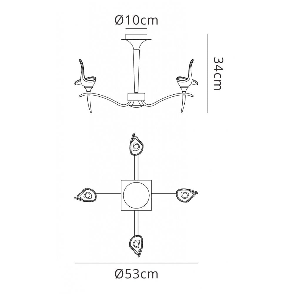 Mantra M0325PB Viena Semi Flush Round 4 Light G9 Polished Brass