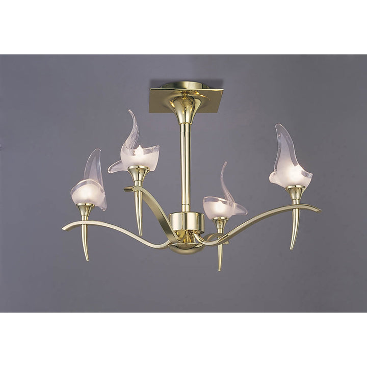 Mantra M0325PB Viena Semi Flush Round 4 Light G9 Polished Brass