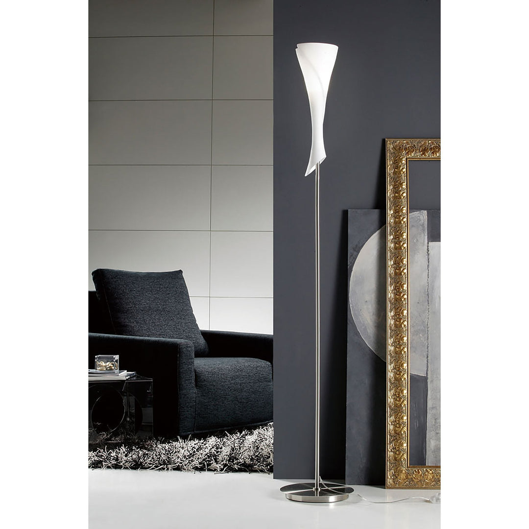 Mantra M0775 Zack Floor Lamp 1 Light E14 Satin Nickel