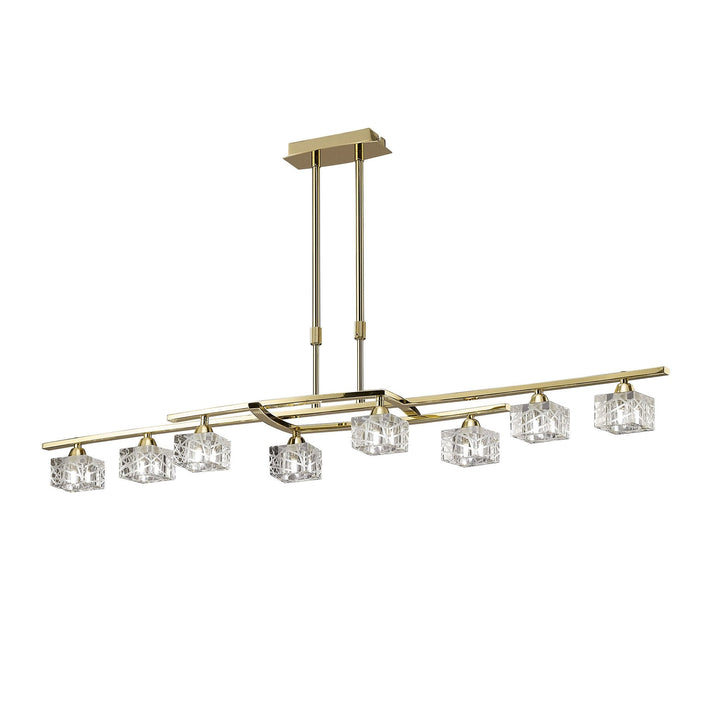 Mantra M1444PB Zen Rectangular Telescopic Convertible To Semi Flush 8 Light G9 Polished Brass