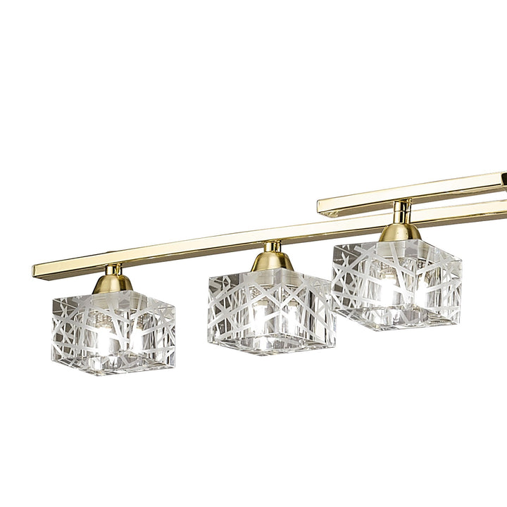 Mantra M1444PB Zen Rectangular Telescopic Convertible To Semi Flush 8 Light G9 Polished Brass