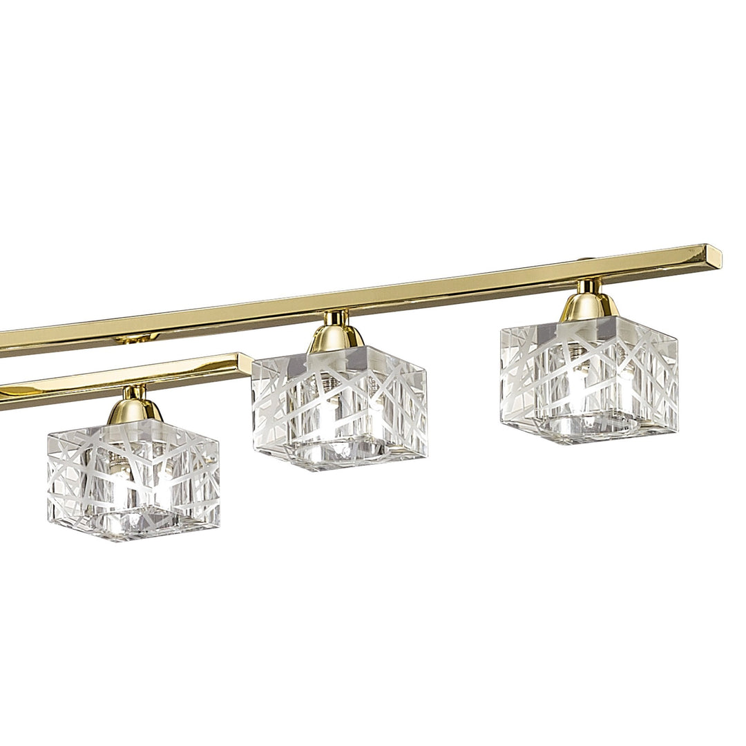 Mantra M1444PB Zen Rectangular Telescopic Convertible To Semi Flush 8 Light G9 Polished Brass