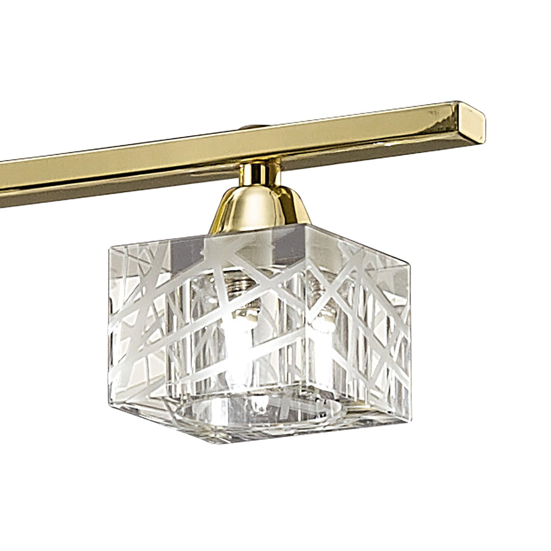 Mantra M1444PB Zen Rectangular Telescopic Convertible To Semi Flush 8 Light G9 Polished Brass