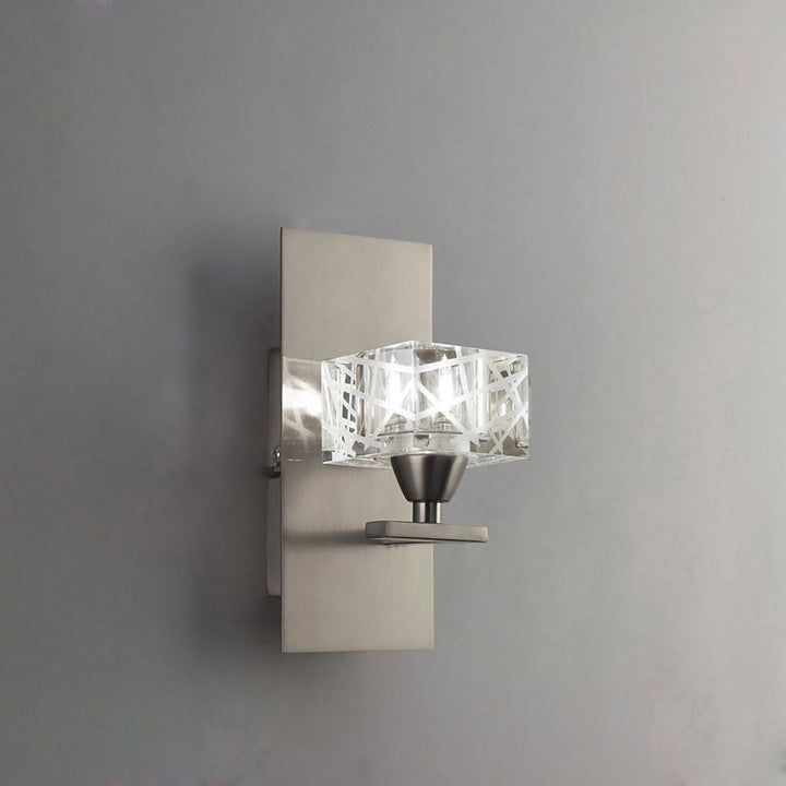 Mantra M1446SN/S Zen Wall Lamp 1 Light Satin Nickel Switched