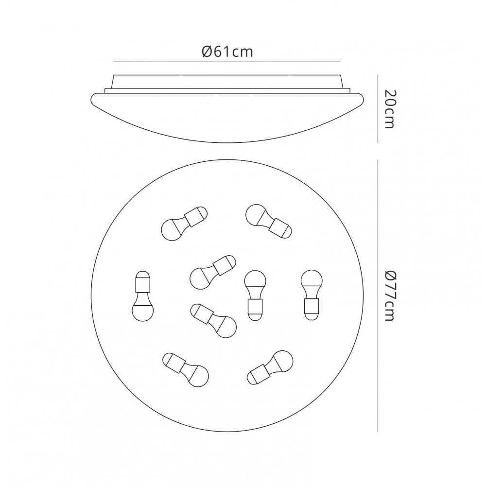 Mantra M6055 Zero E27 Ceiling Light/Wall Round 77cm White