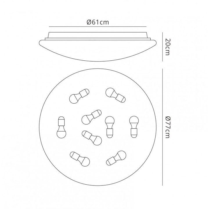 Mantra M6055 Zero E27 Ceiling Light/Wall Round 77cm White