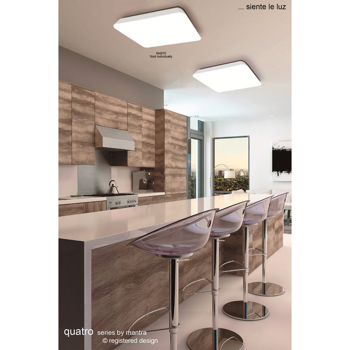 Mantra M4870 Quatro Ceiling LED Dimmable White Acrylic