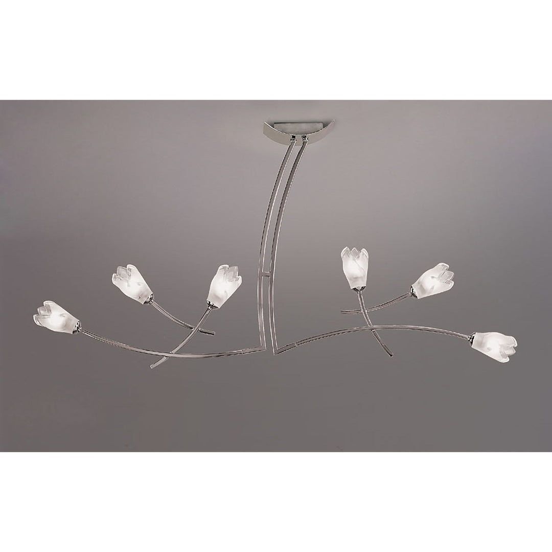 Mantra M0191 Pietra Linear Pendant 2 Arm 6 Light G9 Polished Chrome