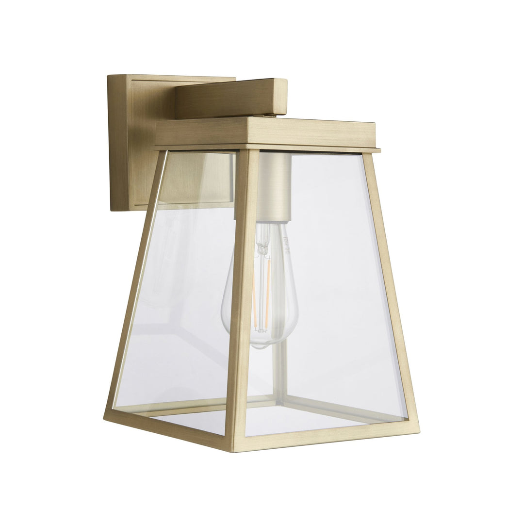 Nelson Lighting NL945526 Outdoor Wall 1 Light Brushed Gold Finish And Clear Glass