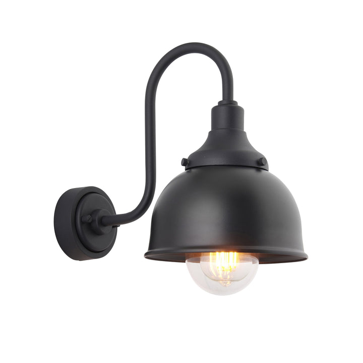 Nelson Lighting NL945891 Outdoor Wall 1 Light Textured And Matt Black With Clear Glass