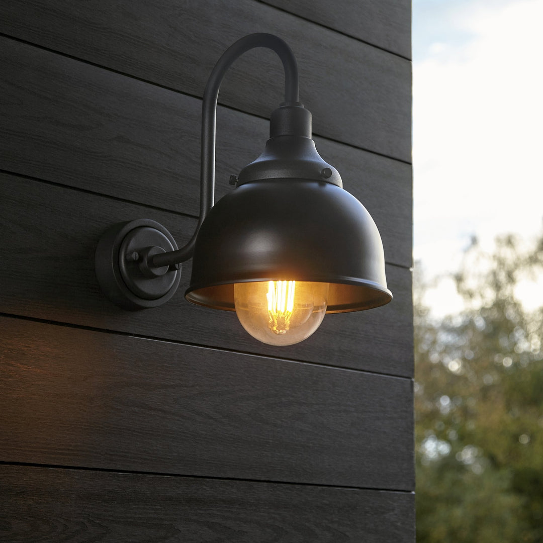 Nelson Lighting NL945891 Outdoor Wall 1 Light Textured And Matt Black With Clear Glass