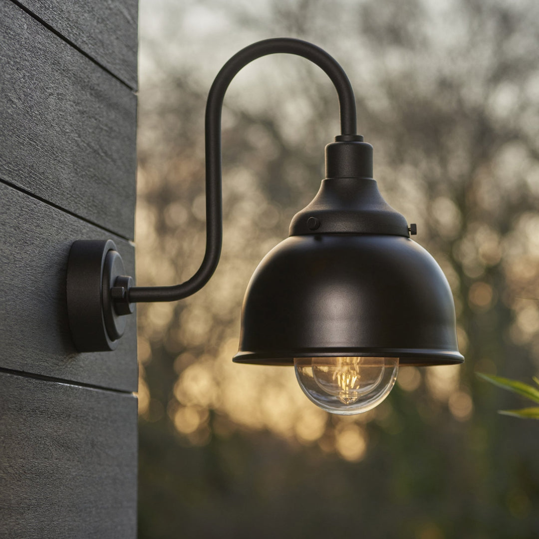 Nelson Lighting NL945891 Outdoor Wall 1 Light Textured And Matt Black With Clear Glass