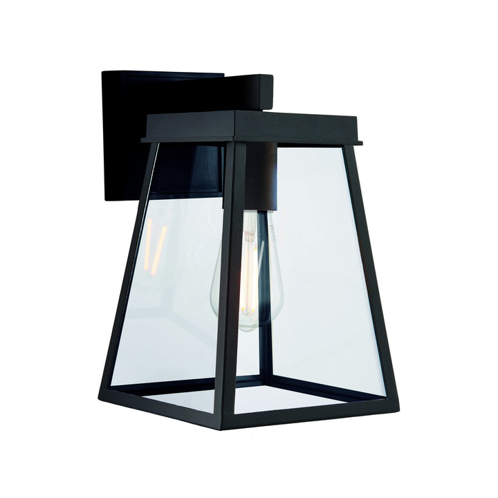 Nelson Lighting NL945945 Outdoor Wall 1 Light Matt Black And Clear Glass