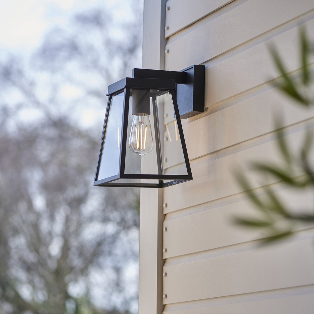 Nelson Lighting NL945945 Outdoor Wall 1 Light Matt Black And Clear Glass