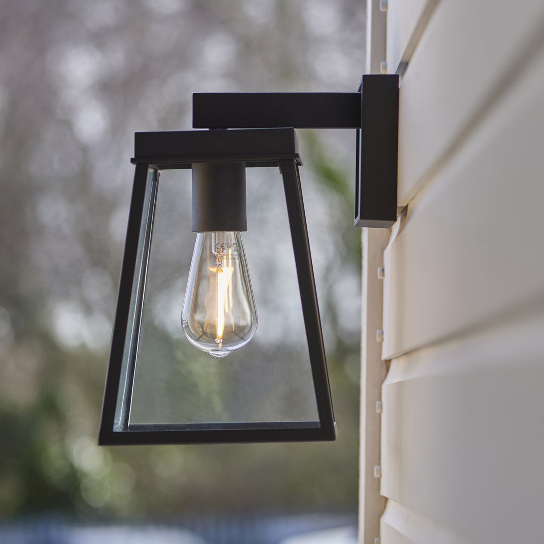 Nelson Lighting NL945945 Outdoor Wall 1 Light Matt Black And Clear Glass