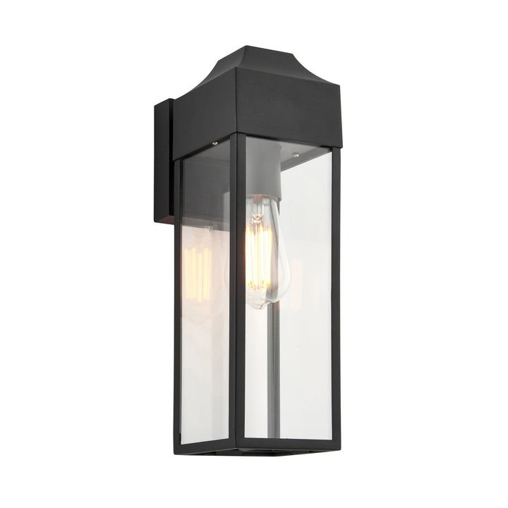 Nelson Lighting NL945946 Outdoor Wall 1 Light Matt Black And Clear Glass