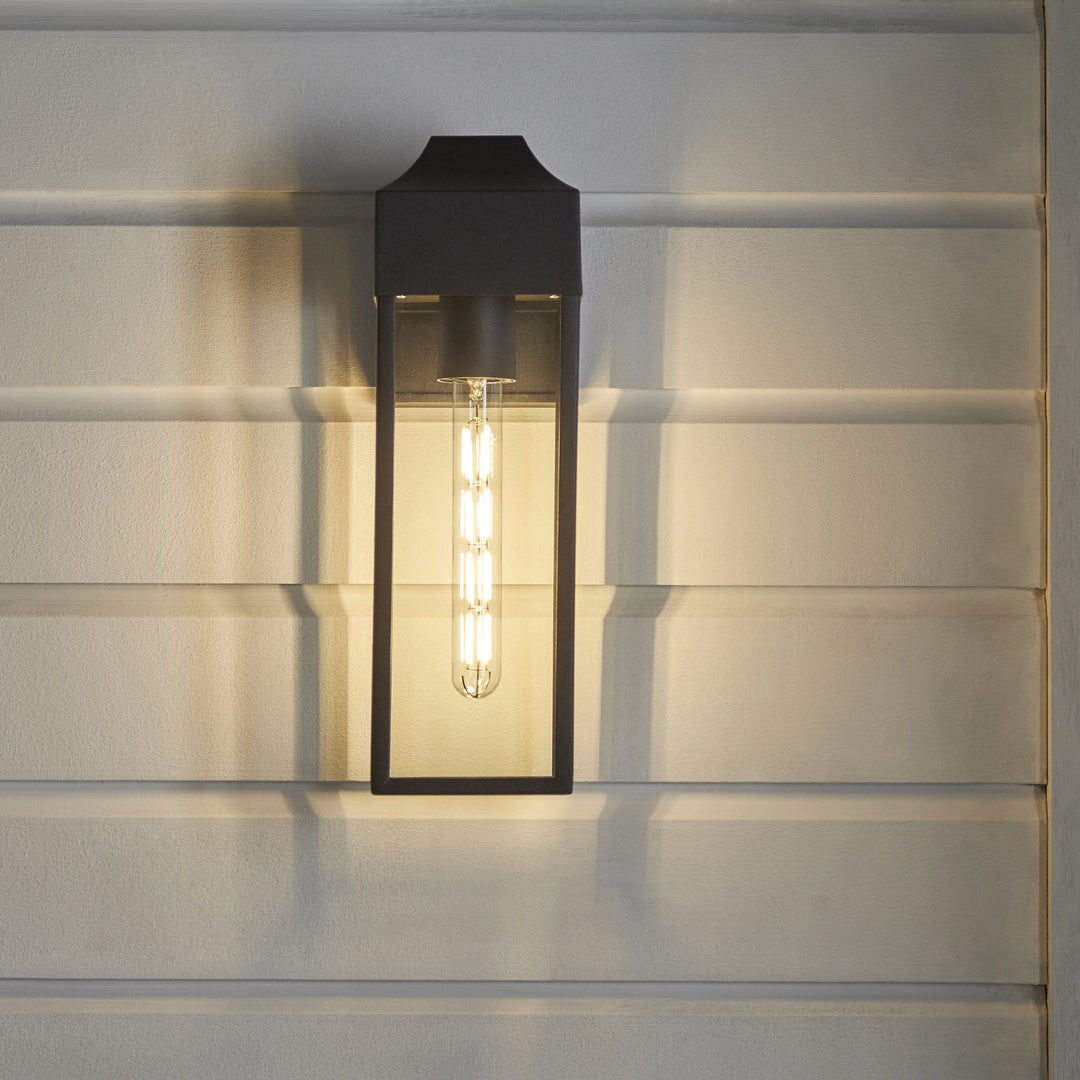 Nelson Lighting NL945946 Outdoor Wall 1 Light Matt Black And Clear Glass