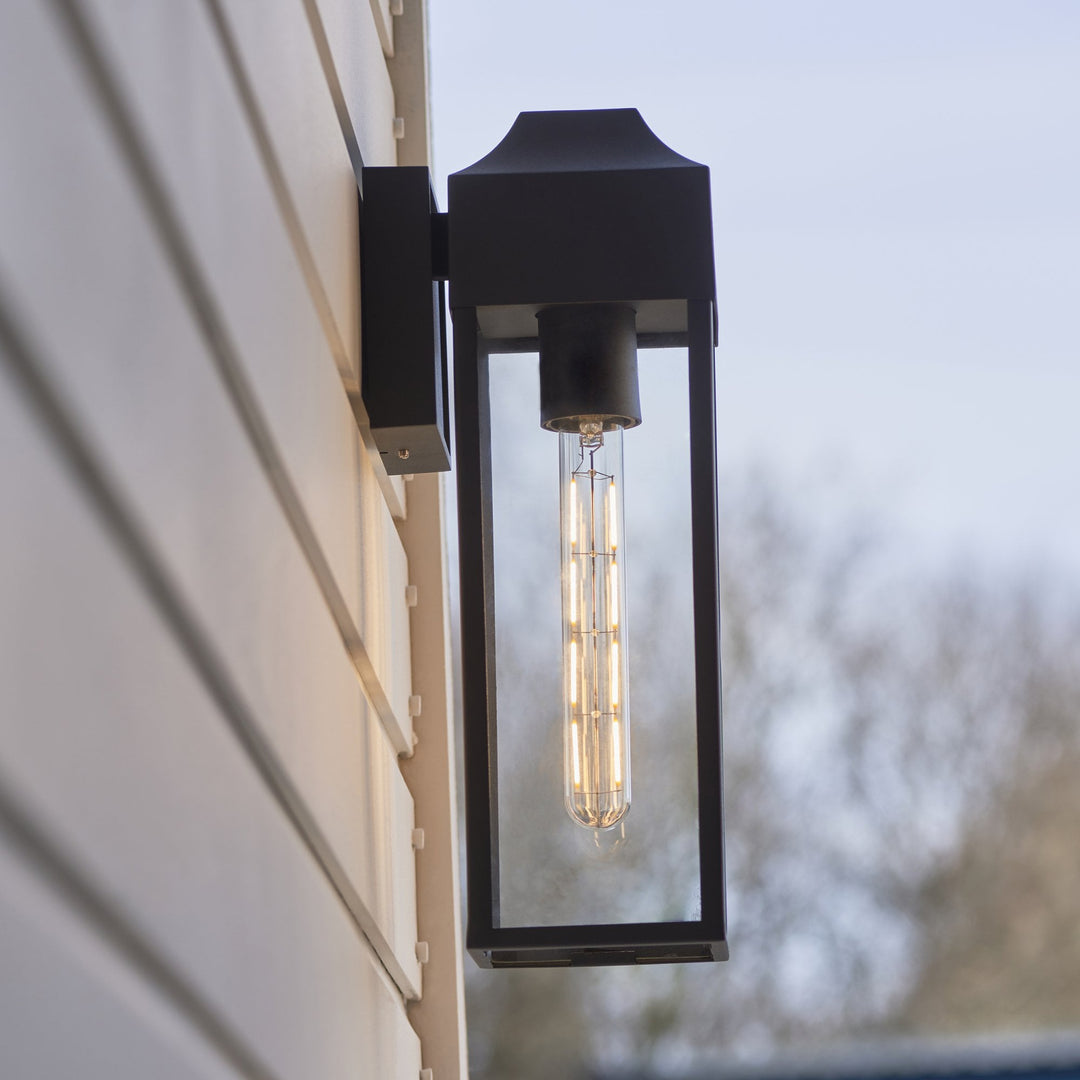 Nelson Lighting NL945946 Outdoor Wall 1 Light Matt Black And Clear Glass