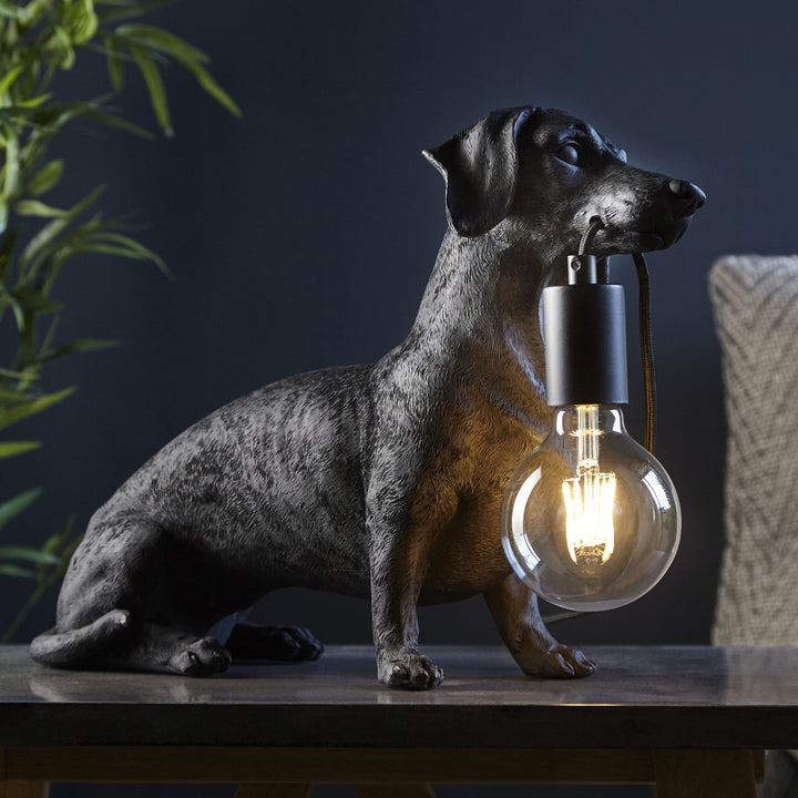 Nelson Lighting NL141188 Dog Table Lamp 1 Light Matt Black