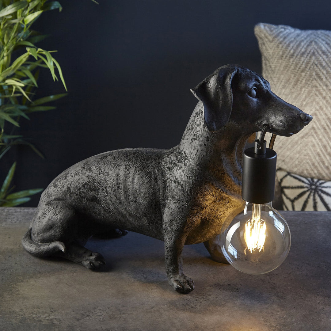 Nelson Lighting NL141188 Dog Table Lamp 1 Light Matt Black