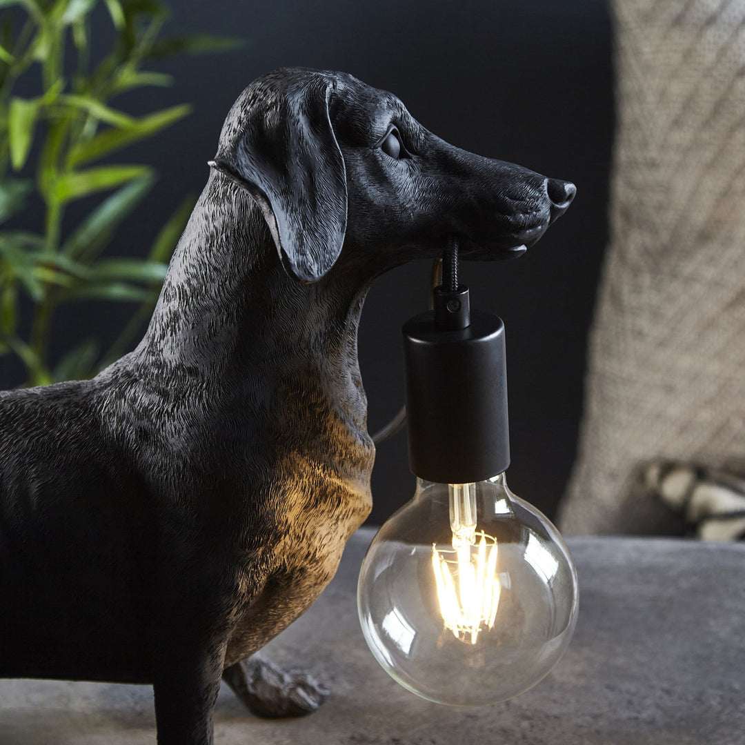 Nelson Lighting NL141188 Dog Table Lamp 1 Light Matt Black