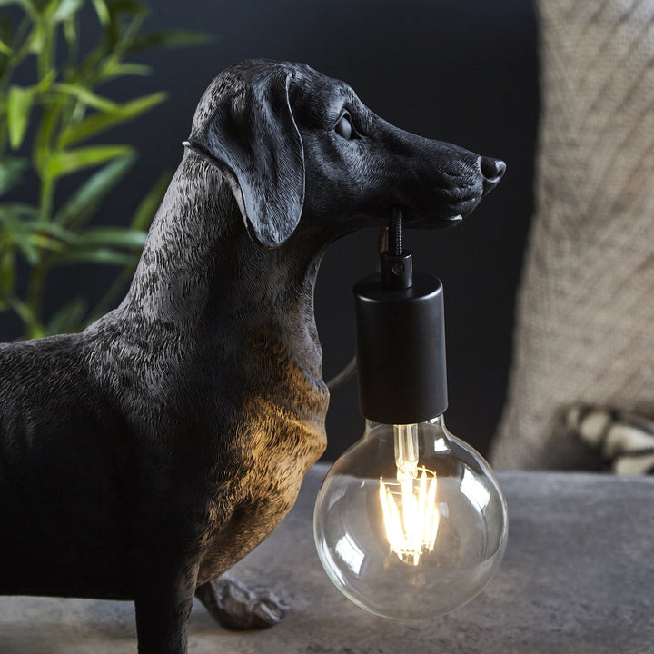 Nelson Lighting NL141188 Dog Table Lamp 1 Light Matt Black