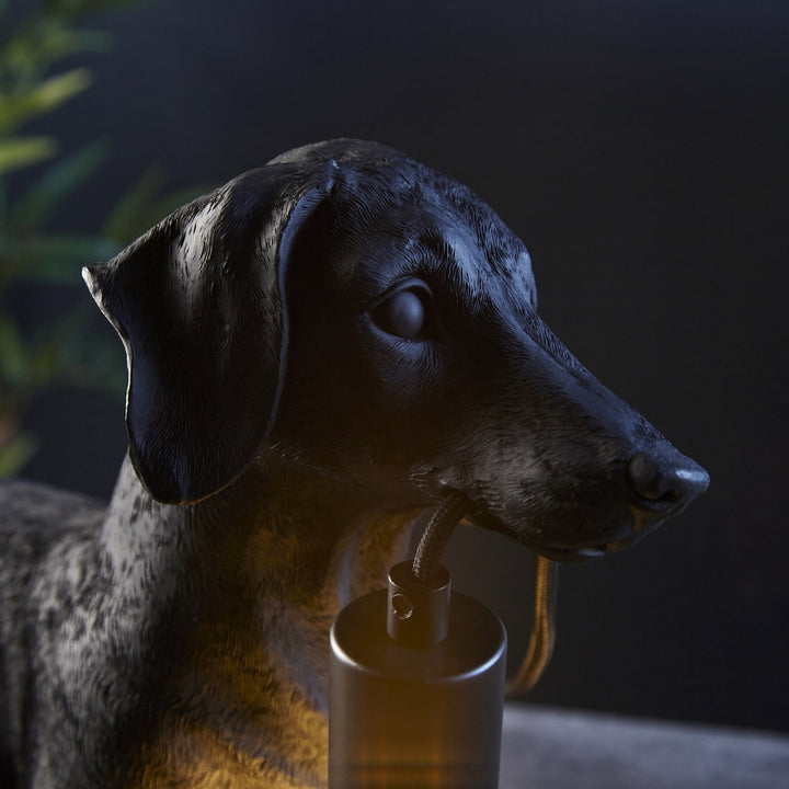 Nelson Lighting NL141188 Dog Table Lamp 1 Light Matt Black