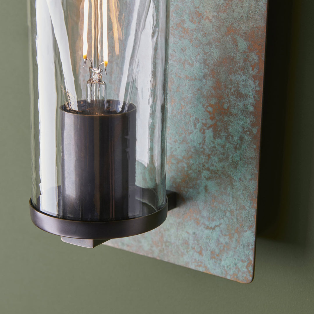 Nelson Lighting NL146721 Wall 1 Light Verdigris Bronze Plate And Clear Glass