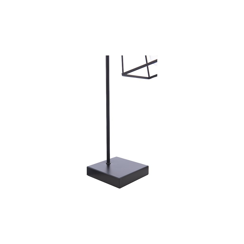 Dar TOW4150 | Tower Table Lamp | Matt Black & Chrome Accent