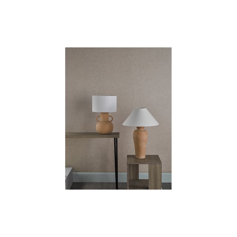 Dar URN4211 | Urn Ceramic Table Lamp | Terracotta With Shade