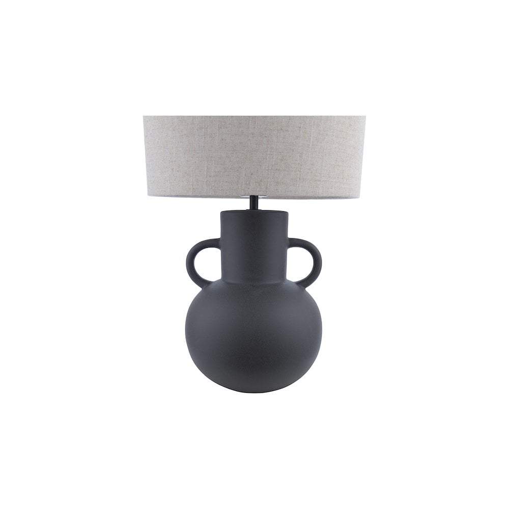 Dar URN4222 | Urn Ceramic Table Lamp | Black With Shade