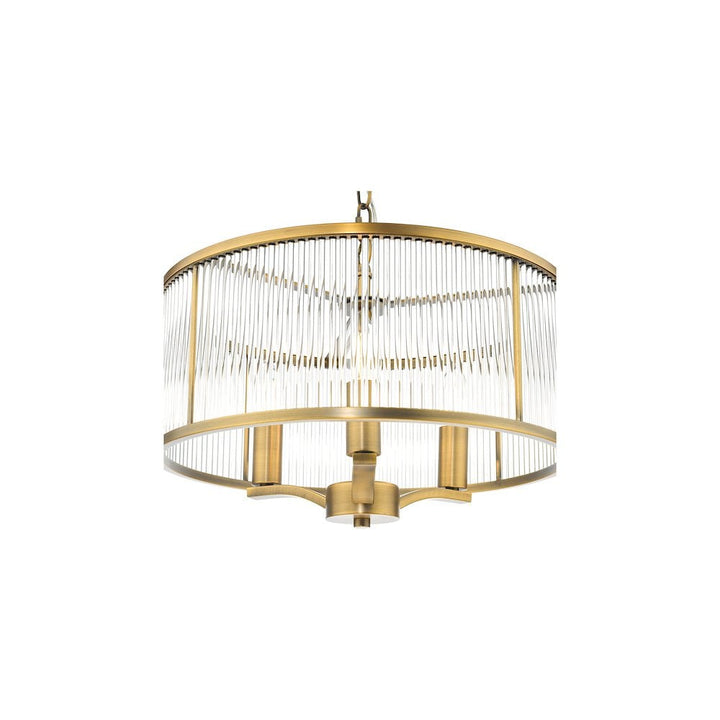 Dar EVE0363 | Evelyn | 3-Light Pendant in Antique Bronze with Glass