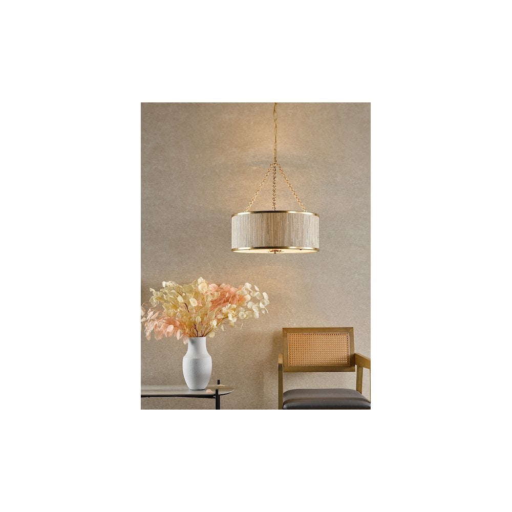 Dar FEN0535 | Fenella | 5-Light Pendant | Gold Leaf